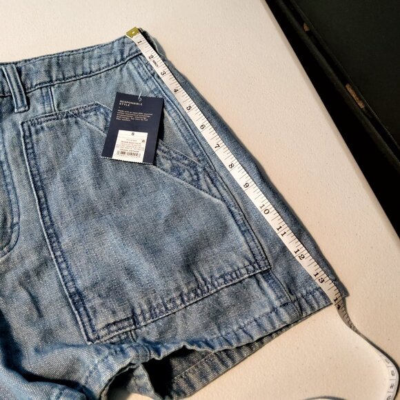 Universal Thread Womens High-Rise Utility Shorts S 8 Denim BlueTwo front pockets - Picture 4 of 13